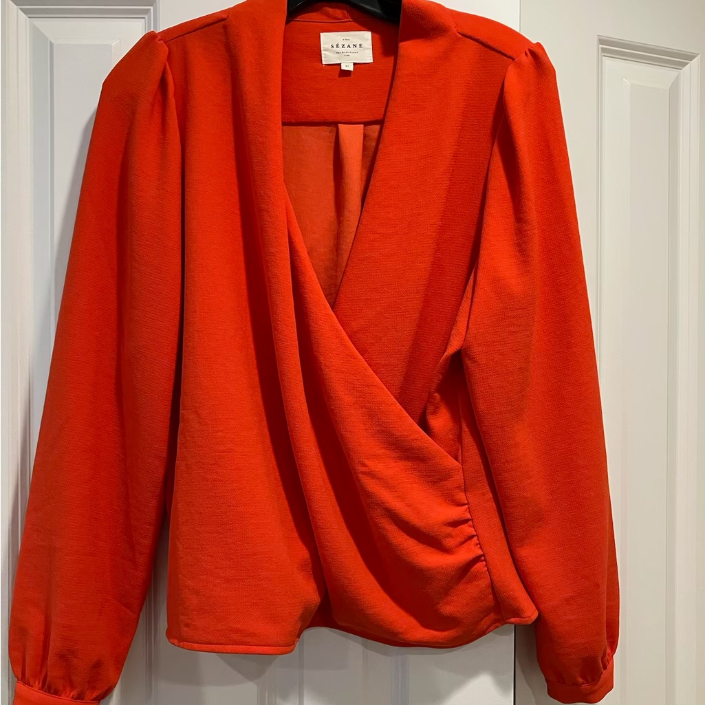 Sezane Abelia Blouse Orange